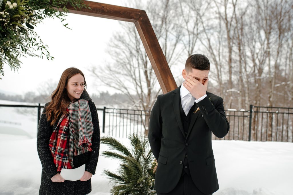 cérémonie mariage extérieure hiver