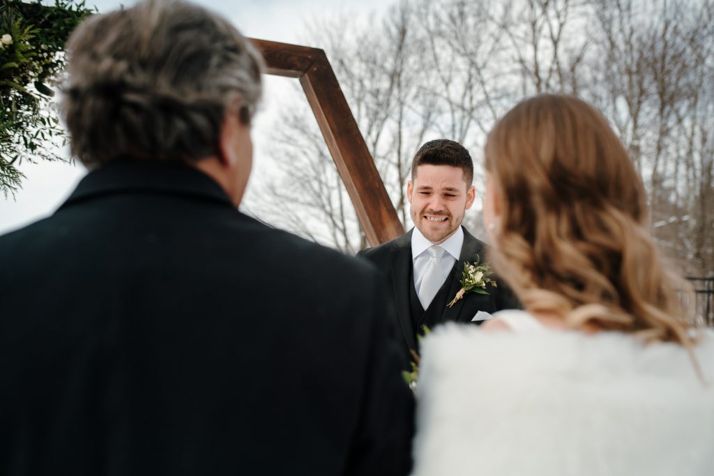 cérémonie mariage extérieure hiver