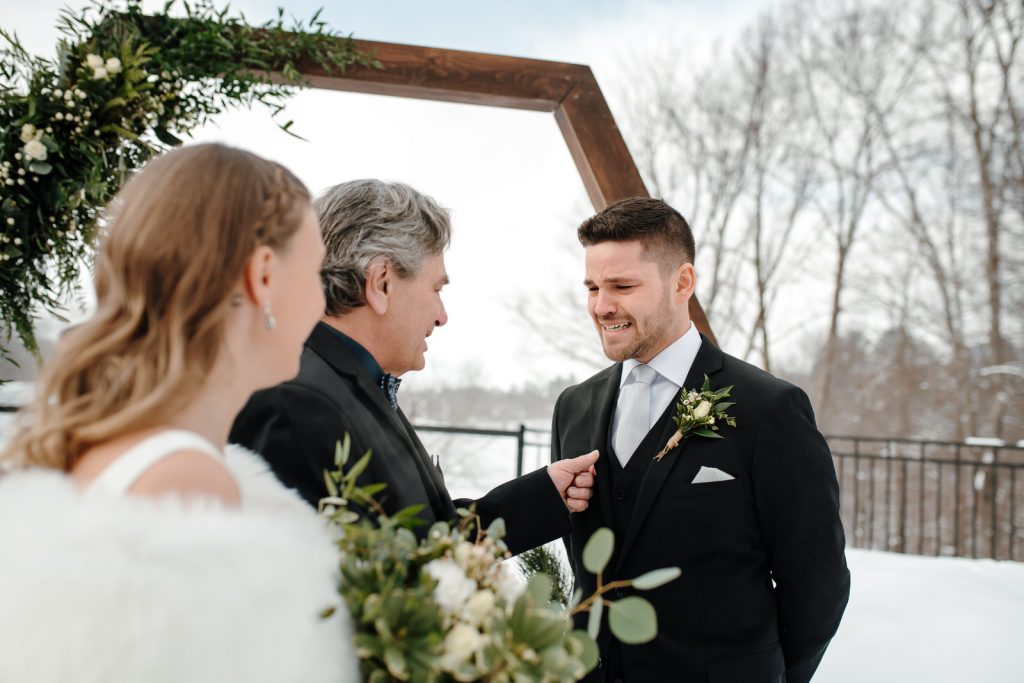 cérémonie mariage extérieure hiver