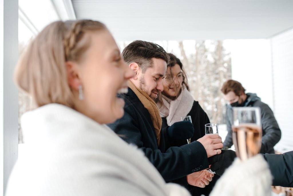 cérémonie mariage extérieure hiver
