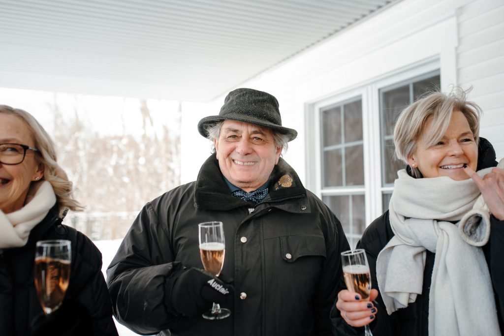 cérémonie mariage extérieure hiver