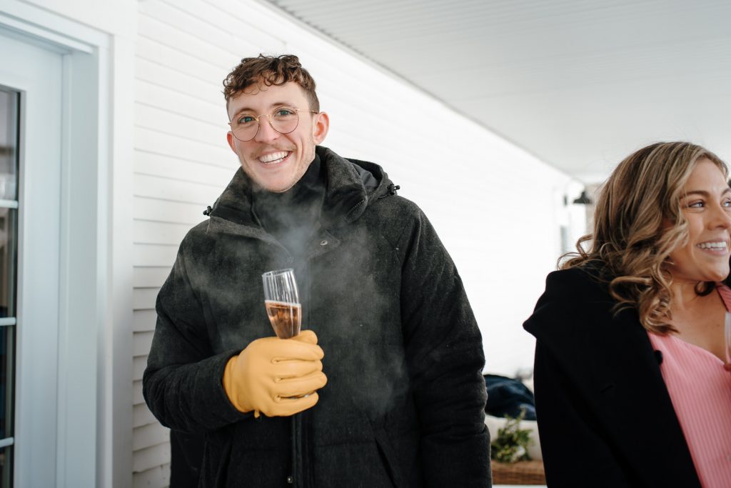 cérémonie mariage extérieure hiver