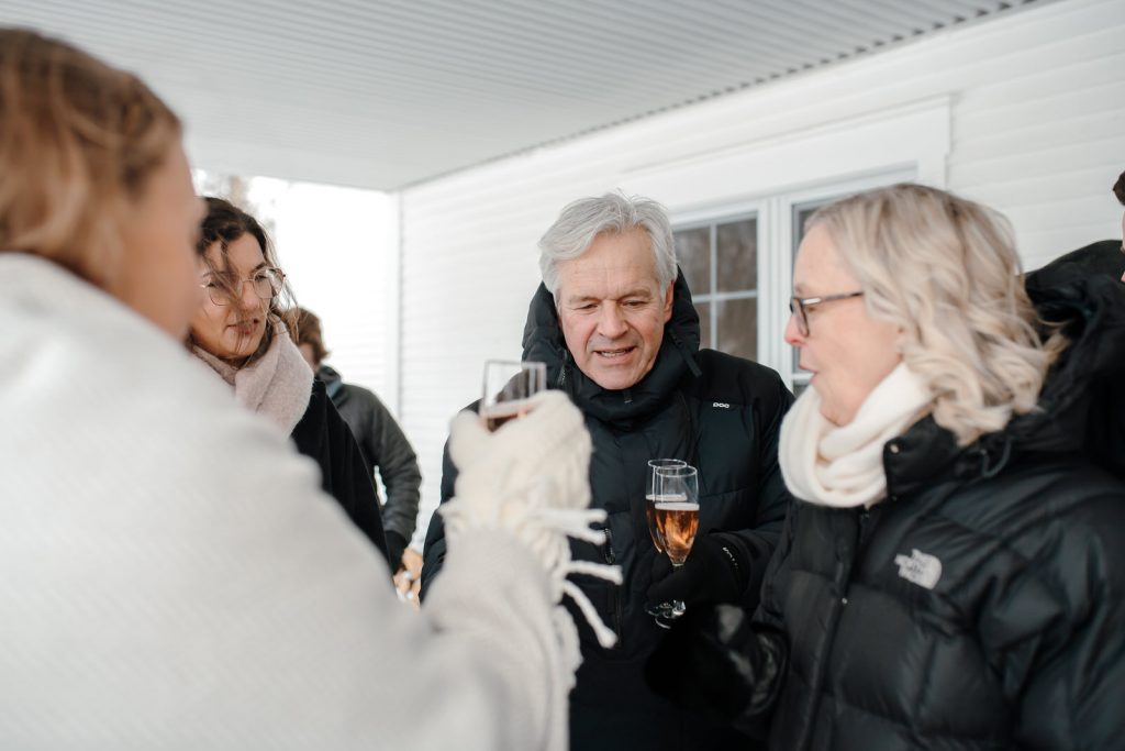 cérémonie mariage extérieure hiver