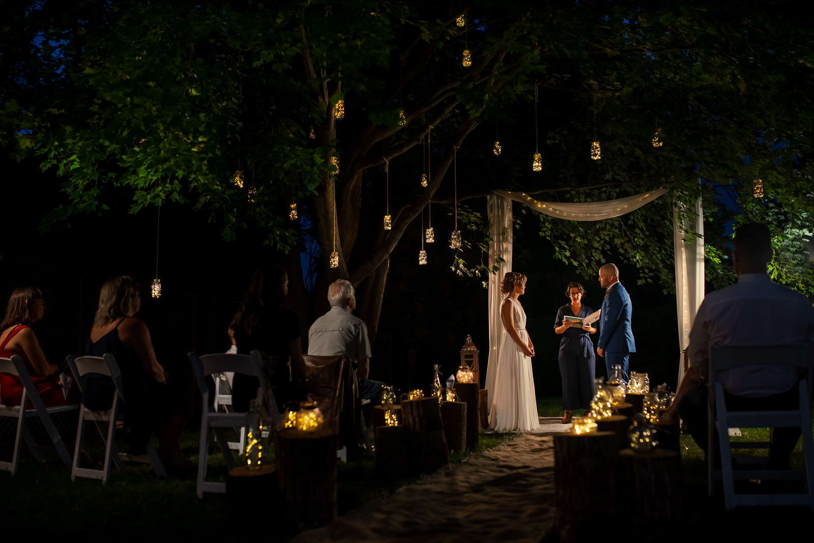 A wedding at night